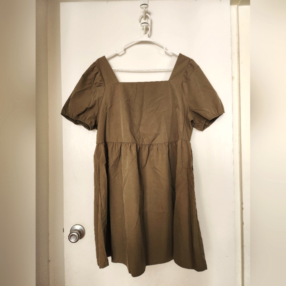 Olive Baby Doll Dress